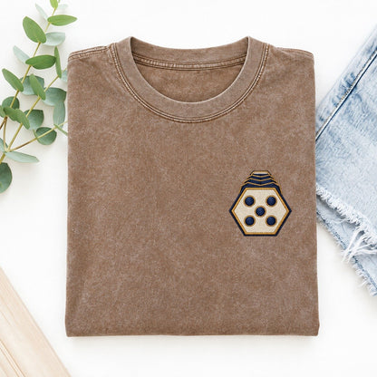Concertina Hex Fold Left Chest Vintage T-shirt – Brown