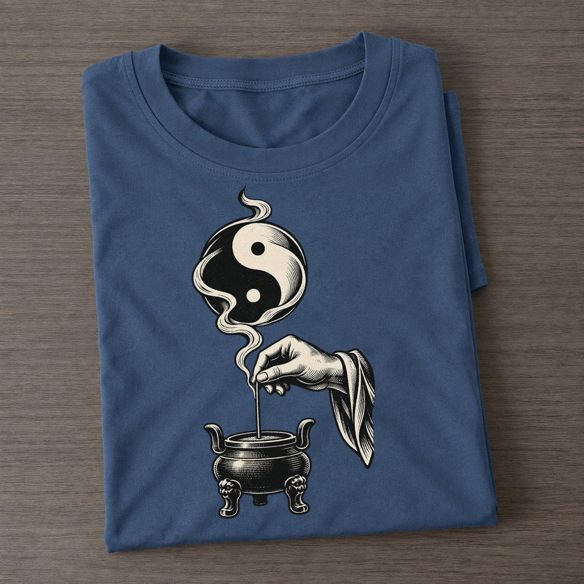 Daoist Incense And Taijitu World Faiths Ink Figures Classic T-shirt – Twilight Navy