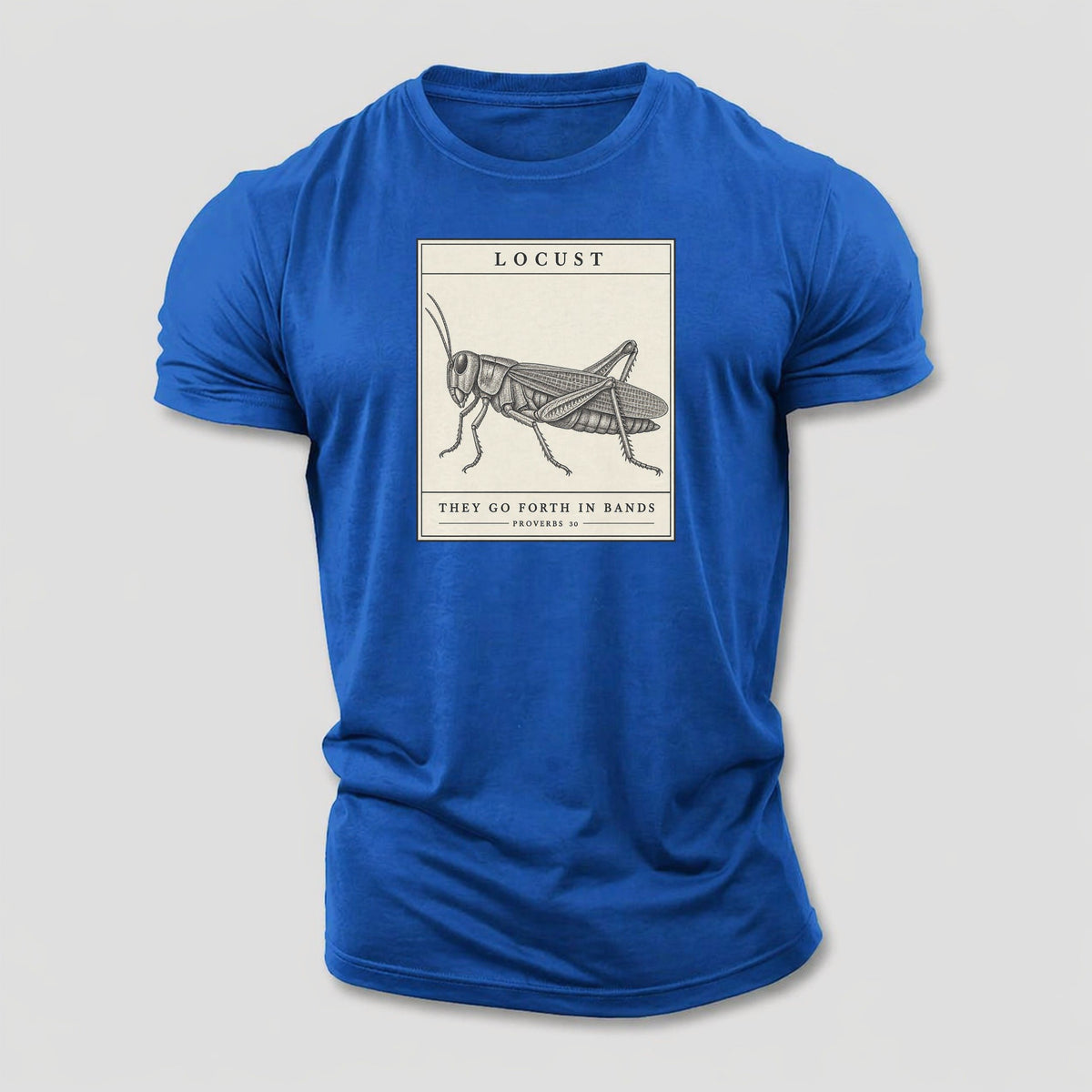 Locust Specimen Plate Creature Canticle Cotton T-Shirt – Royal Blue