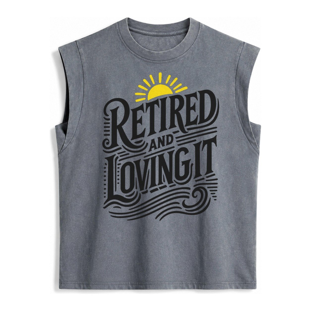Retired And Loving It Vintage Washed Tank – Grey