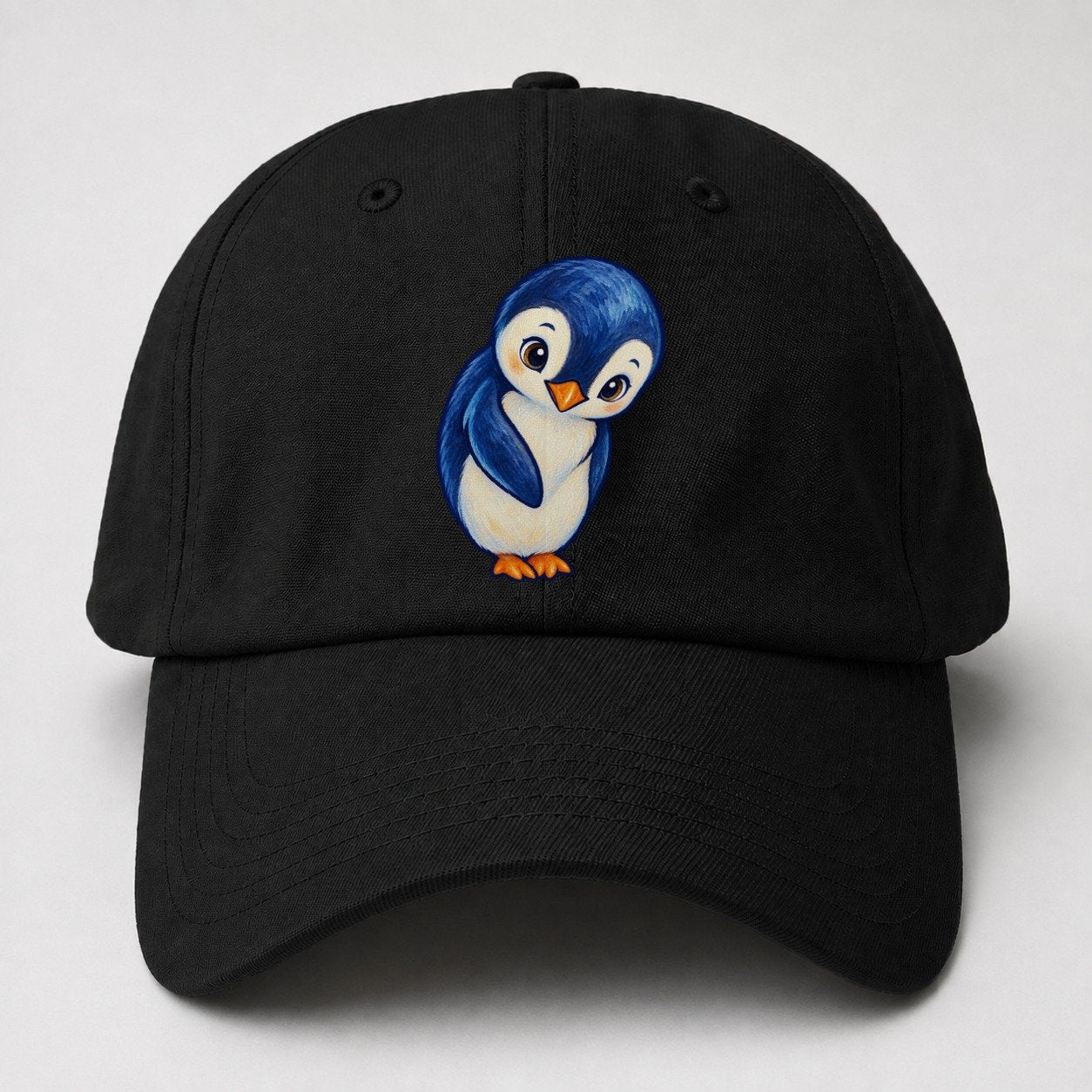 Penguin Little Bow Sea Sprite Baseball Cap – Black