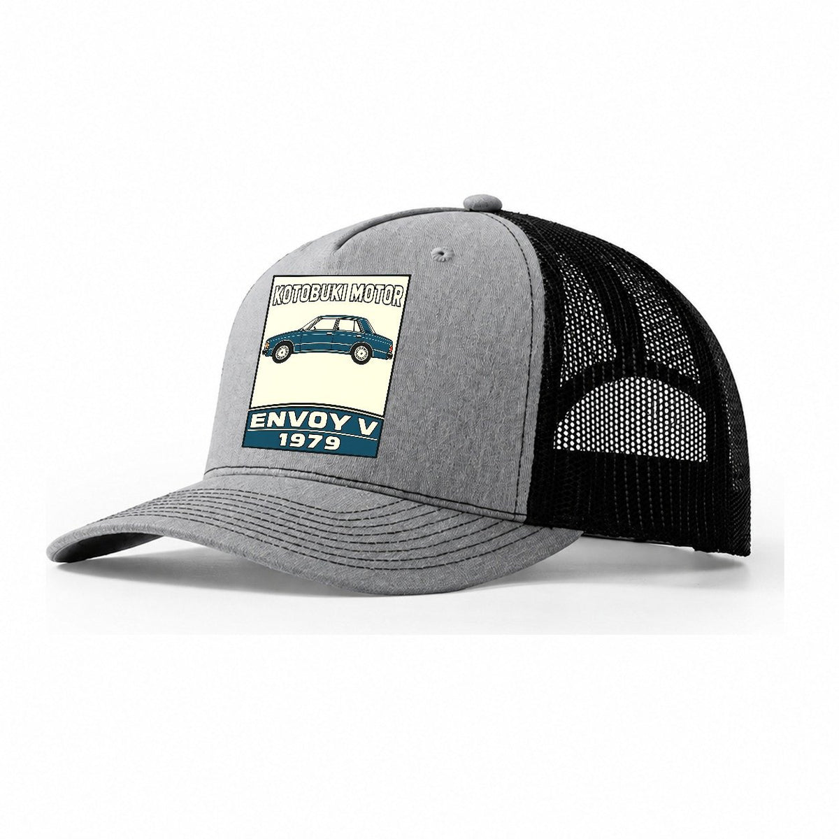 Kotobuki Envoy Showa Speed Plates Trucker Hat – Sport Grey Black