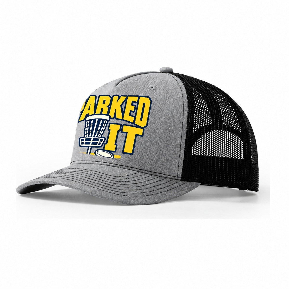 Parked It Disc Golf Trucker Hat – Sport Grey Black
