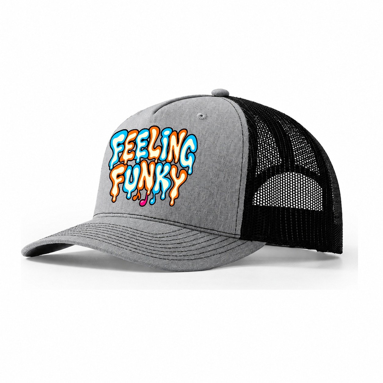 Feeling Funky Crazy Styles Trucker Hat – Sport Grey Black