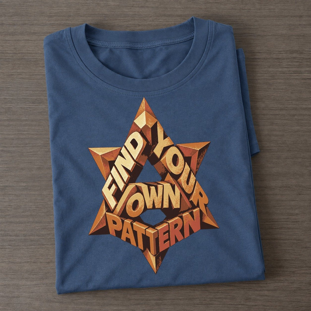 Interlocked Star Grid Letter Sculpture Classic T-shirt – Twilight Navy