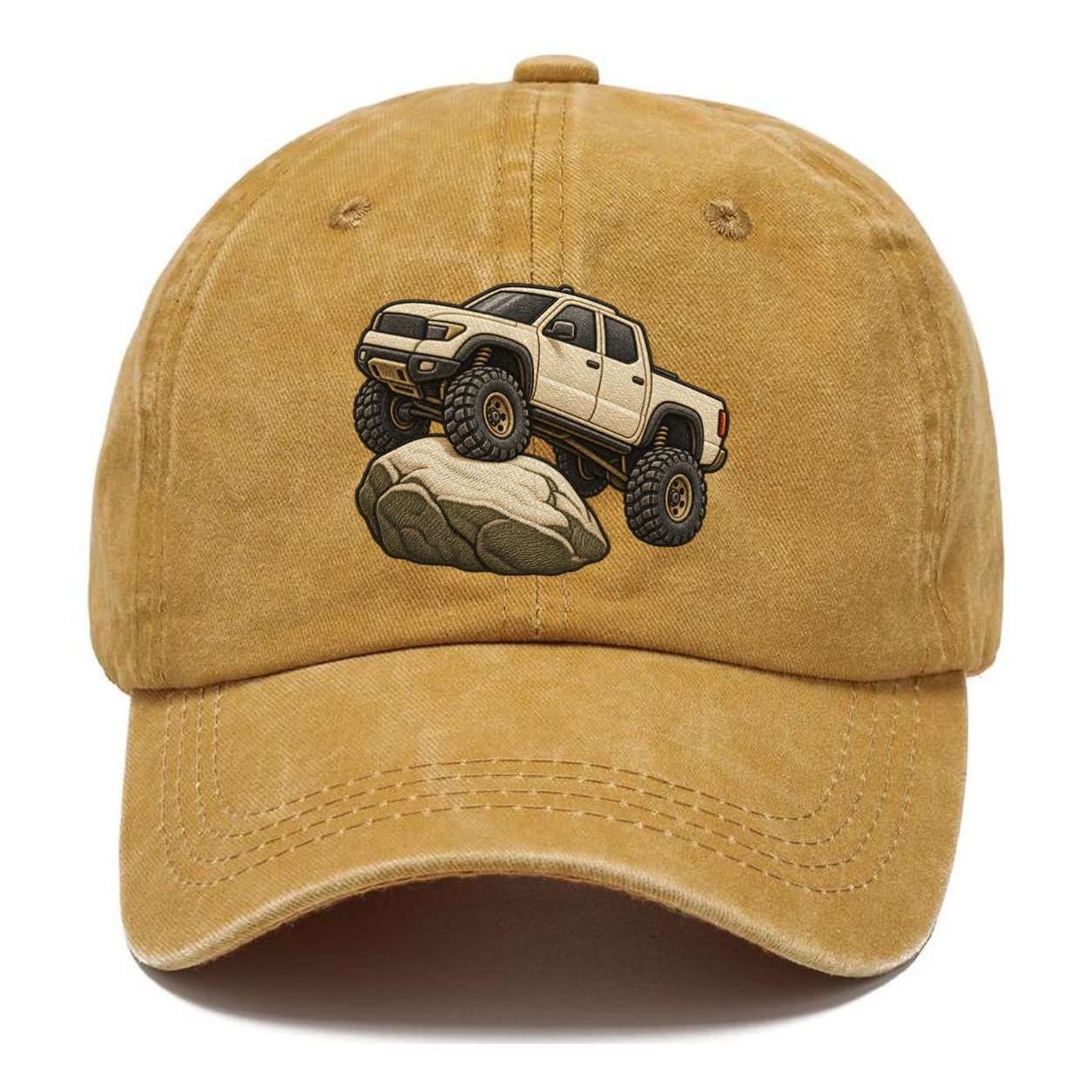 Lifted Pickup On A Boulder Off Roading And Overlanding Classic Cap – Golden Harvest