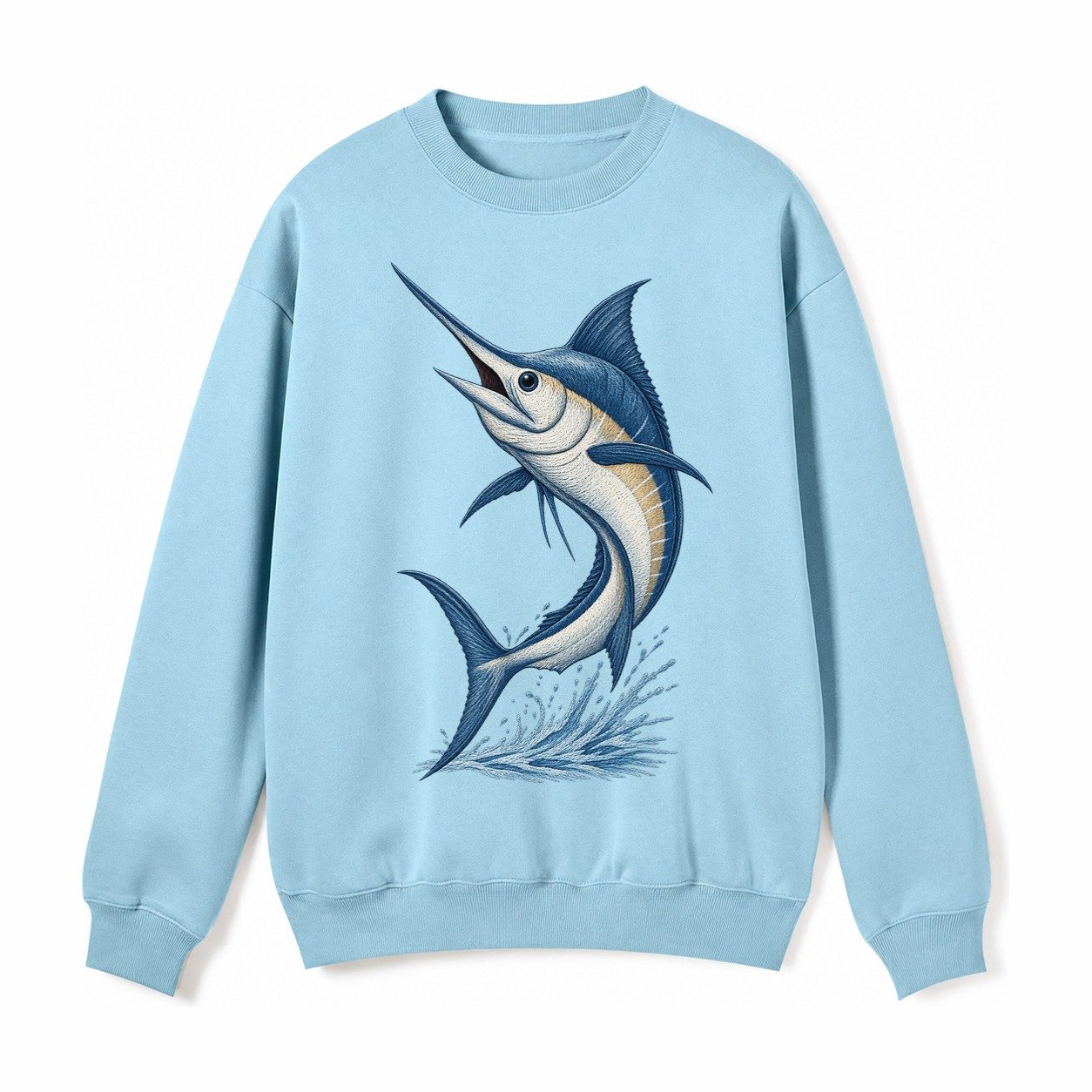 Marlins Majesty Fleece Sweatshirt – Light Blue