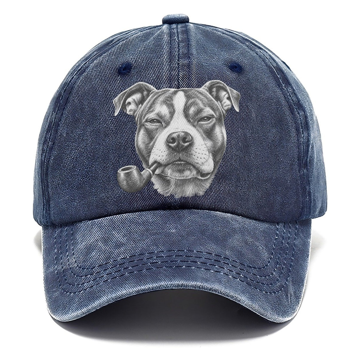 American Staffordshire Terrier A Classic Tobacco Pipe Smoking Dogs Smoking Dogs Portraits Classic Cap – Twilight Navy