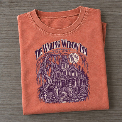 The Wailing Widow Inn Midnight Haunt Vintage T-shirt – Terracotta