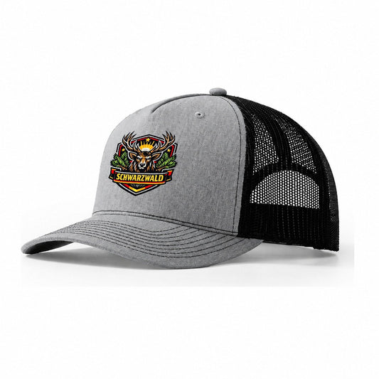 Schwarzwald Hirsch Crest Trucker Hat – Sport Grey Black