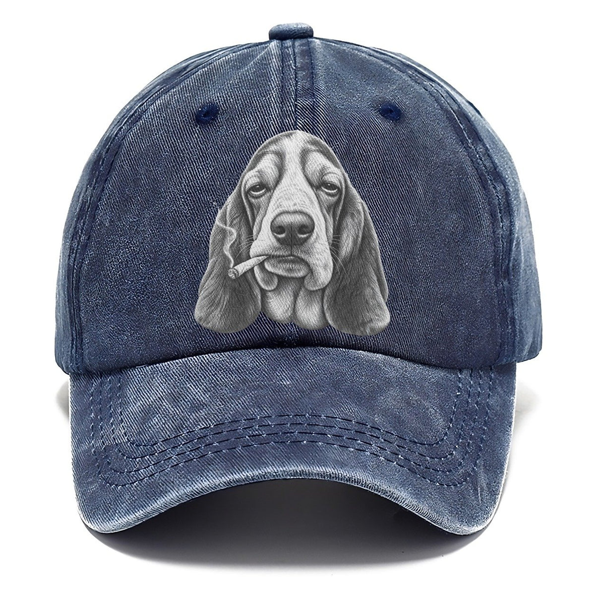 Basset Hound A Loosely Hand Rolled Cigarette Smoking Dogs Smoking Dogs Portraits Classic Cap – Twilight Navy