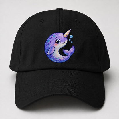Narwhal Crescent Curl Sea Sprite Baseball Cap – Black