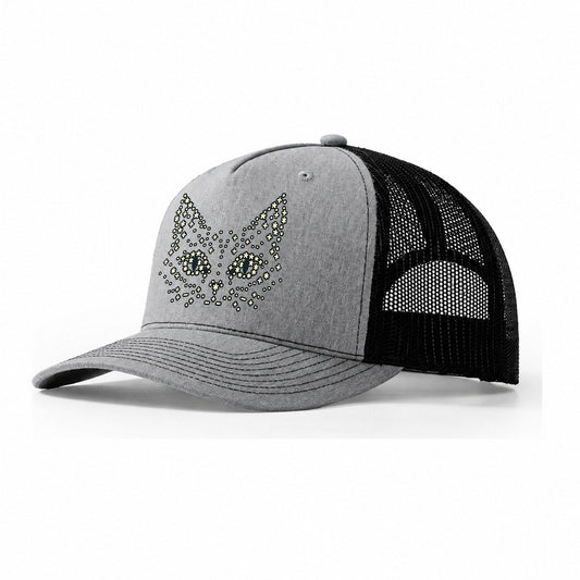 Cat Cursor Eyes Trucker Hat – Sport Grey Black