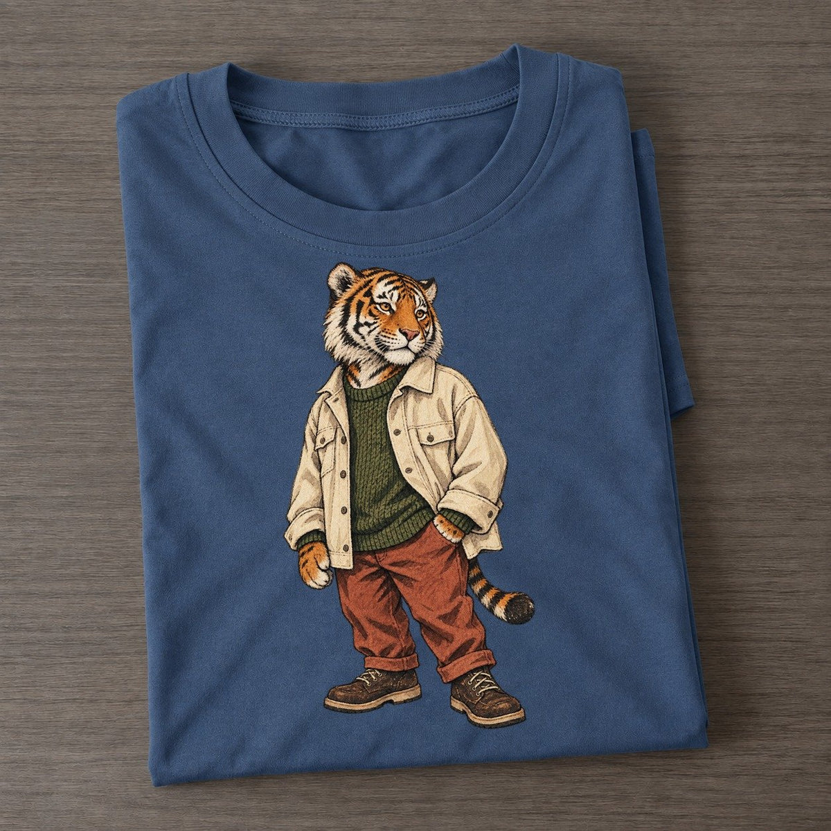 Bengal Tiger Wardrobe Portrait Wild Wardrobe Portraits Classic T-shirt – Twilight Navy
