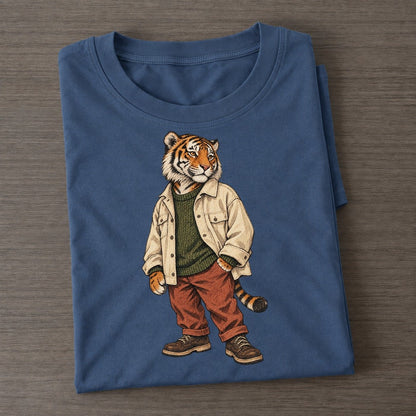 Bengal Tiger Wardrobe Portrait Wild Wardrobe Portraits Classic T-shirt – Twilight Navy