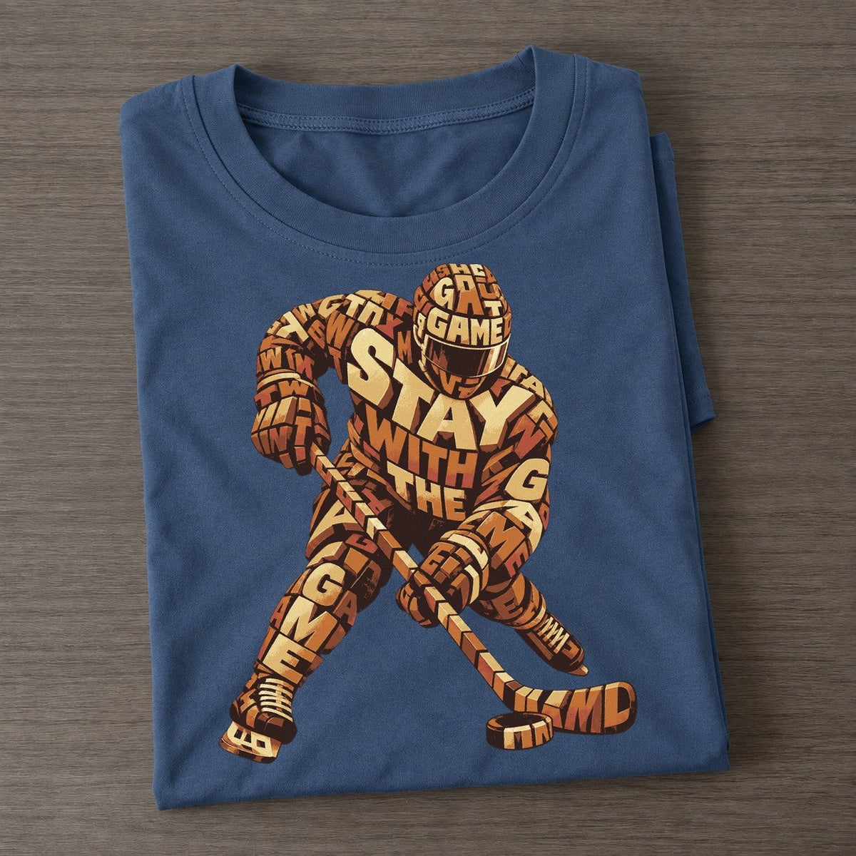 Hockey Stick Sweep Letter Sculpture Classic T-shirt – Twilight Navy