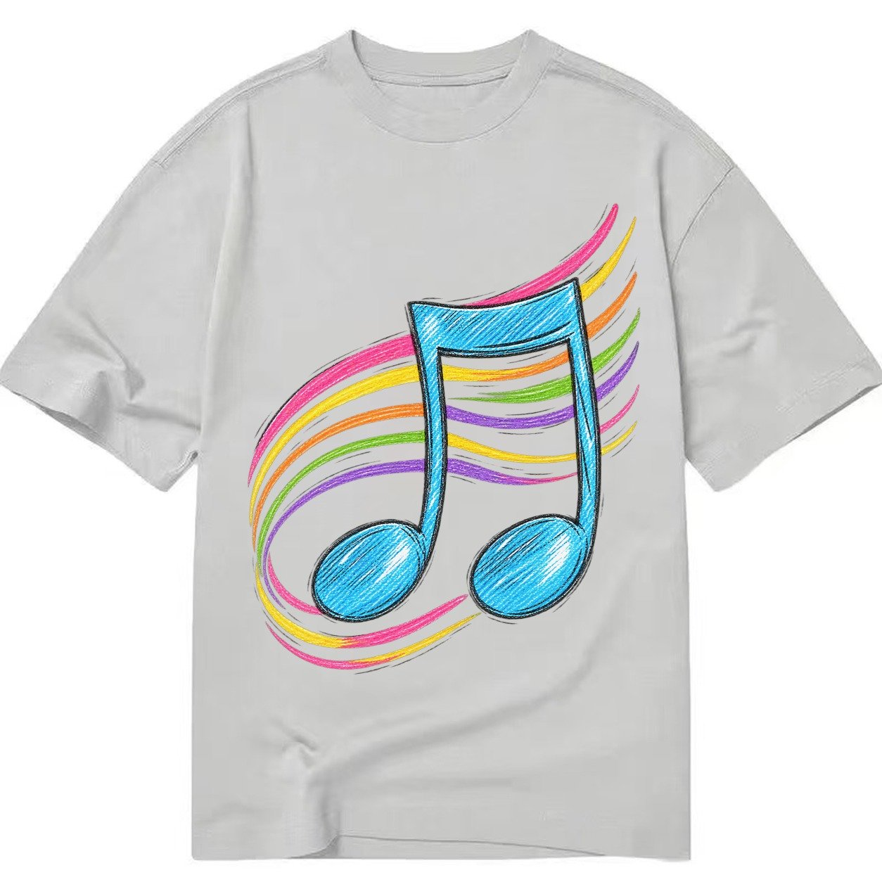 Musical Notes Headwear Classic T-shirt – Grey