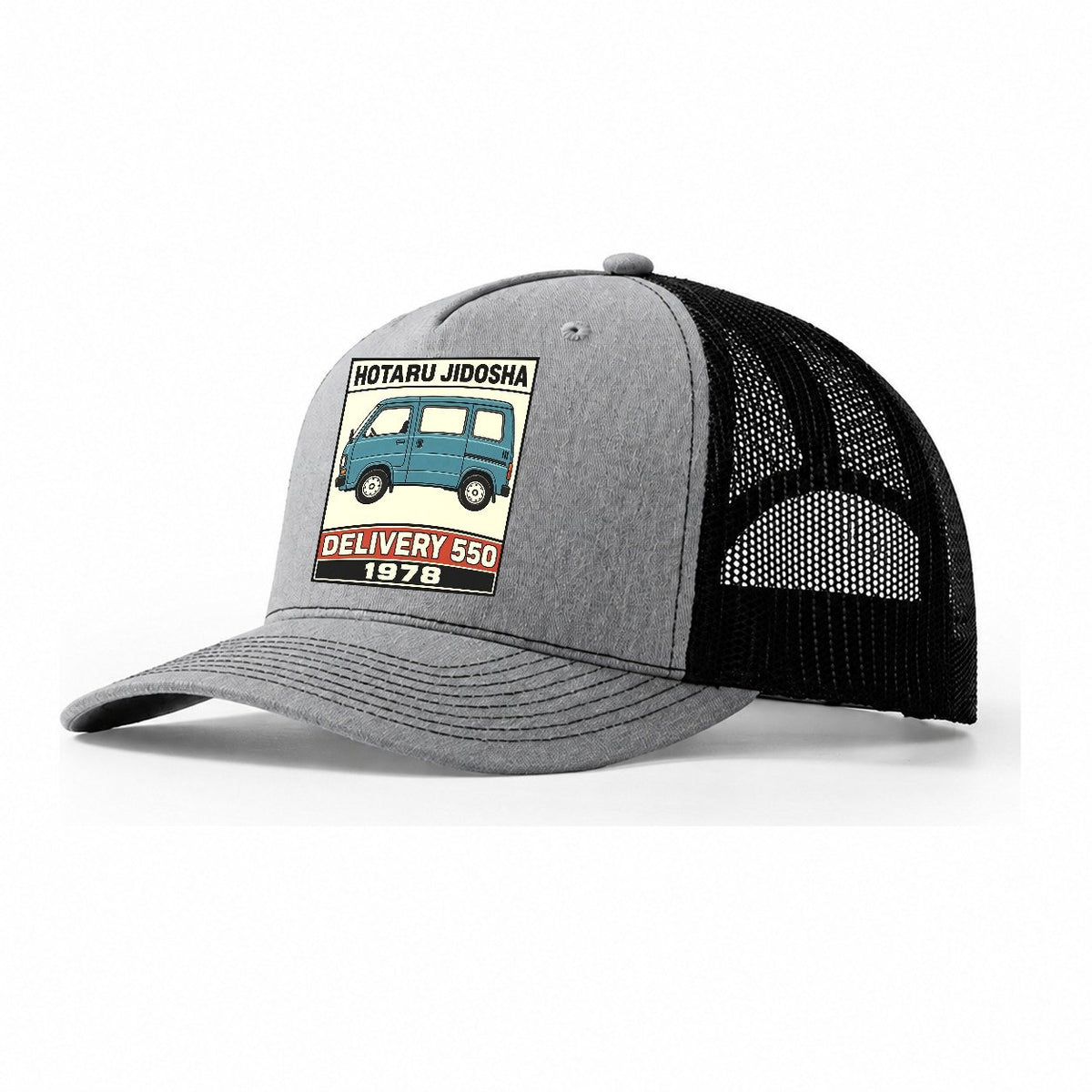 Hotaru Delivery Showa Speed Plates Trucker Hat – Sport Grey Black