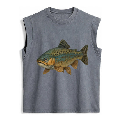 Trout Tales Headwear Vintage Washed Tank – Grey