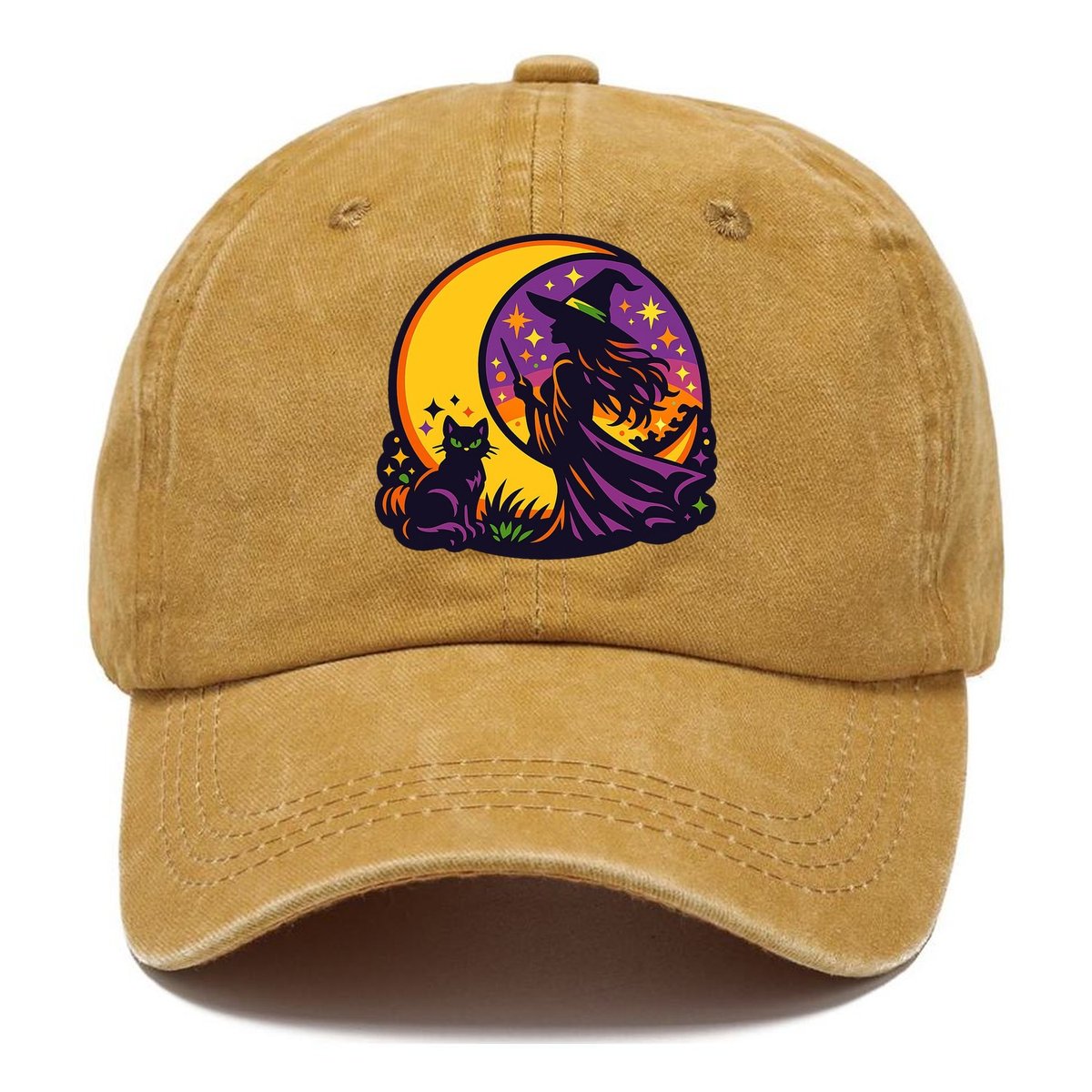 Moonlit Witch Cat Classic Cap – Golden Harvest