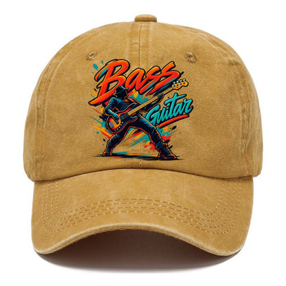 Bass Guitar Wordmark Music Instruments Classic Cap – Golden Harvest
