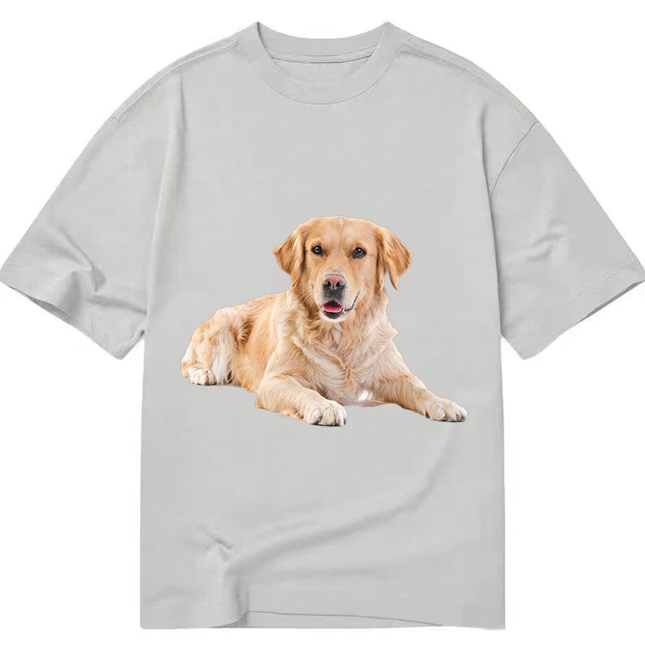 Golden Retriever Laying Dow Classic T-shirt – Grey