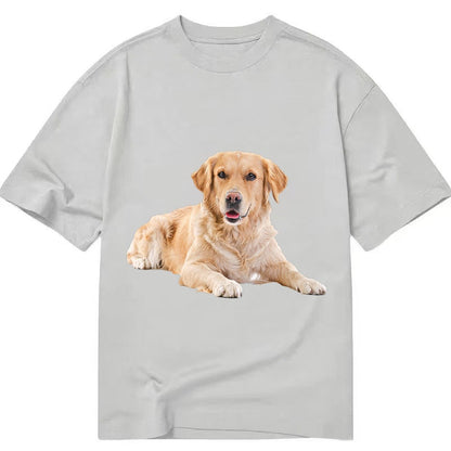 Golden Retriever Laying Dow Classic T-shirt – Grey