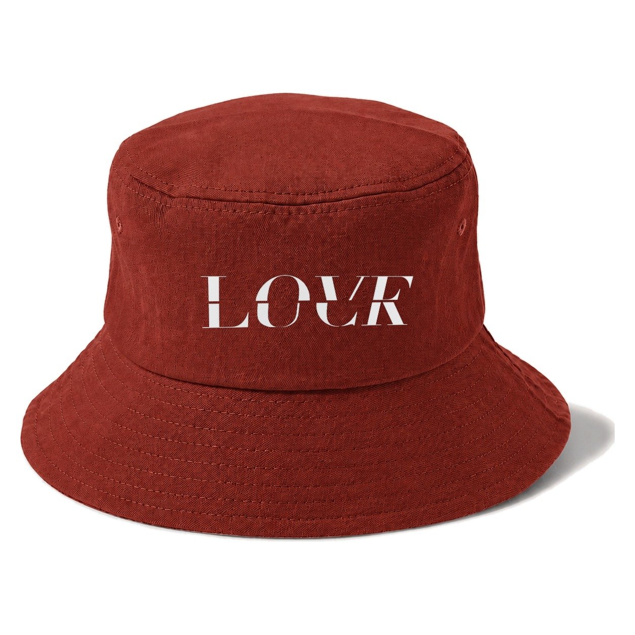 Love Luck Split Feelings Bucket Hat – Red