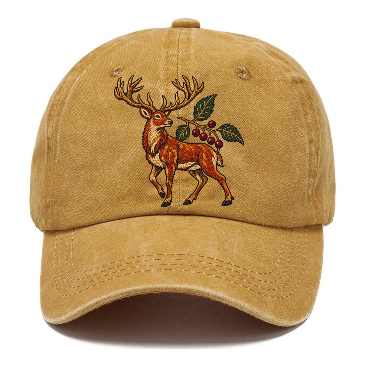 Red Deer And Rowan Berries Uk Culture Heritage Classic Cap – Golden Harvest