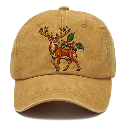 Red Deer And Rowan Berries Uk Culture Heritage Classic Cap – Golden Harvest