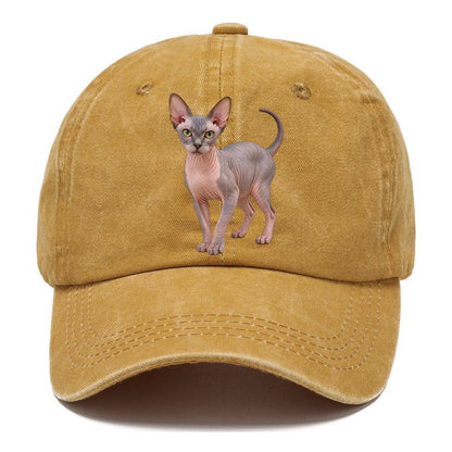 Sphynx Standing Three Quarter Realistic Cat Portrait Classic Cap – Golden Harvest