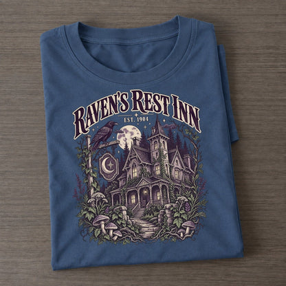 Ravens Rest Inn Midnight Haunt Classic T-shirt – Twilight Navy
