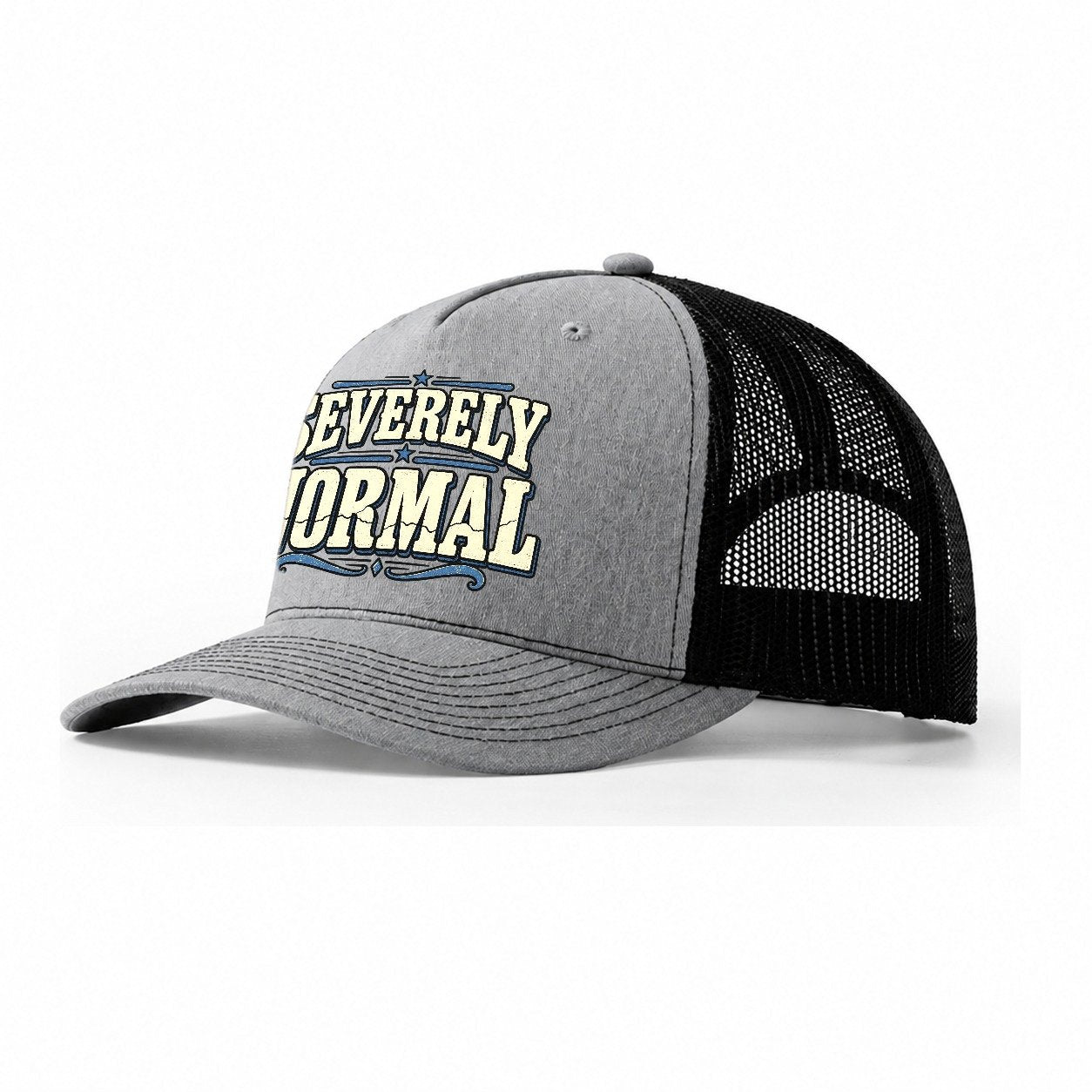 Severely Normal American Wit Trucker Hat – Sport Grey Black
