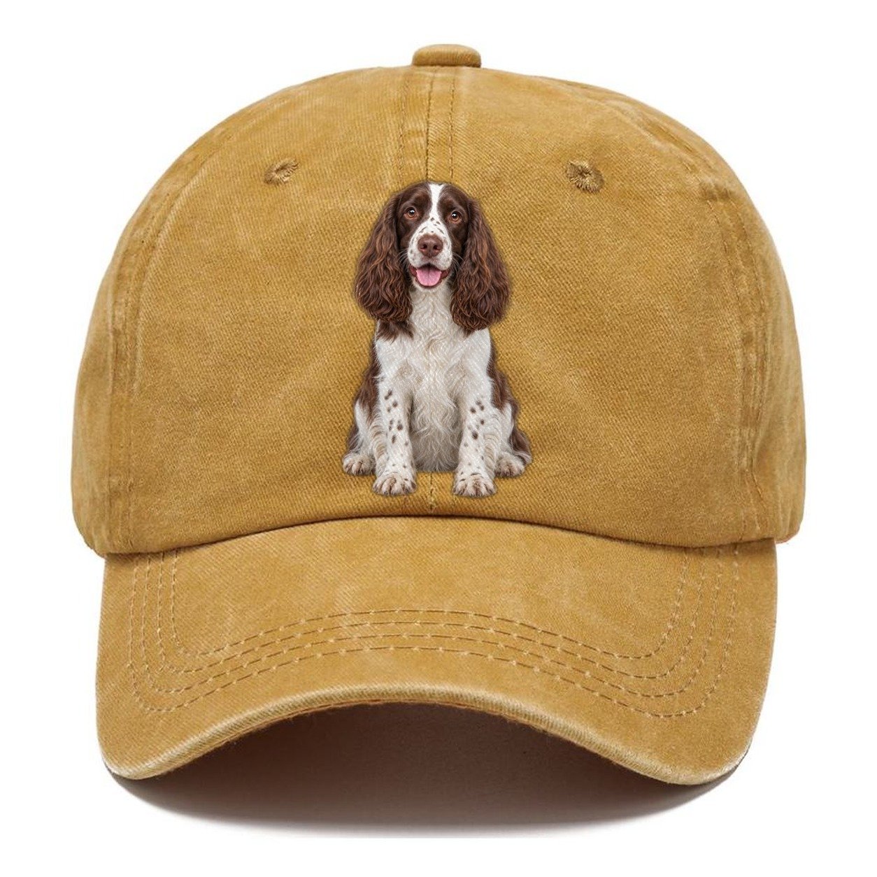 English Springer Spaniel Sitting Top Breeds Classic Cap – Golden Harvest