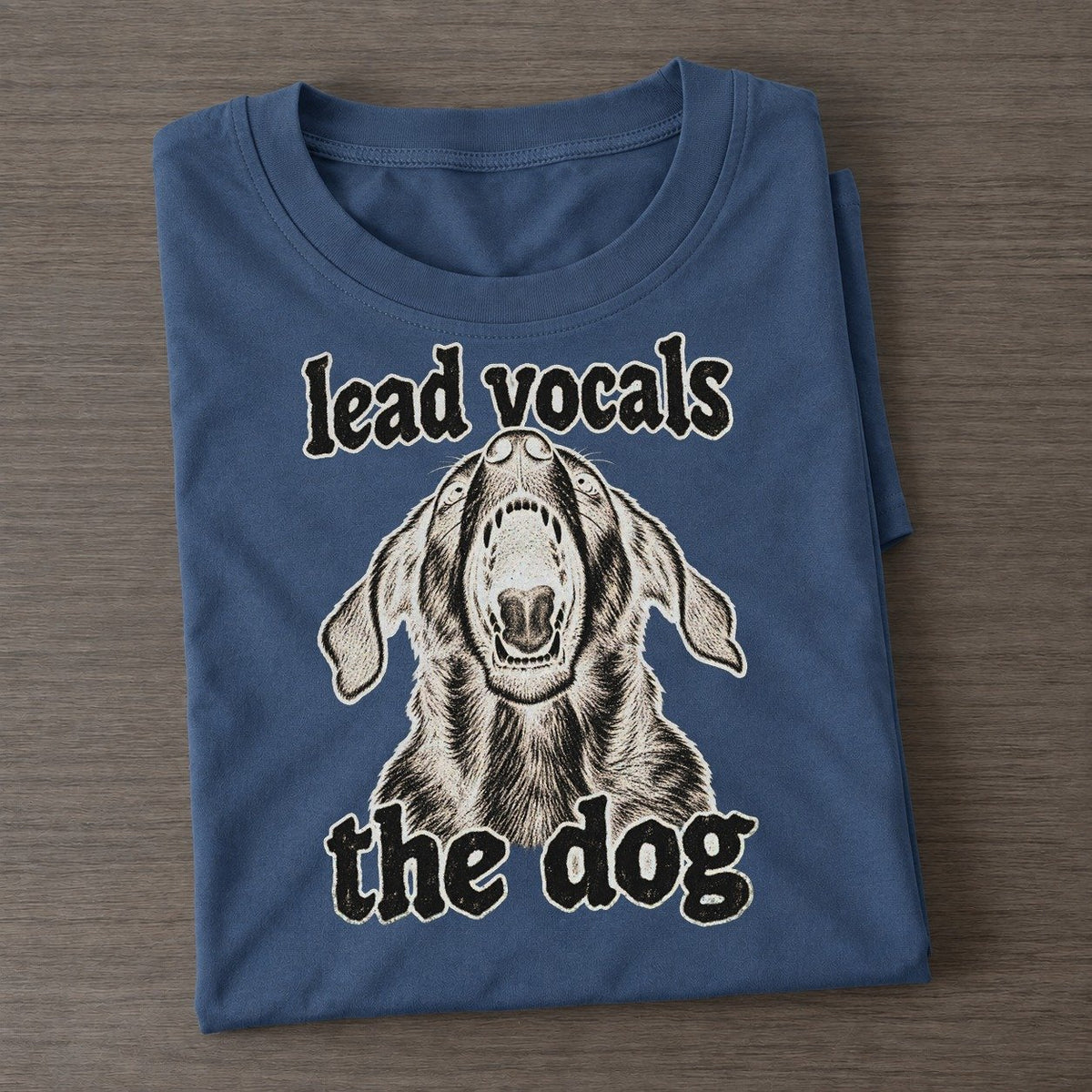 A Dog Head Thrown Back Mid Bark Seen From Slightly Below Bark For Me Classic T-shirt – Twilight Navy