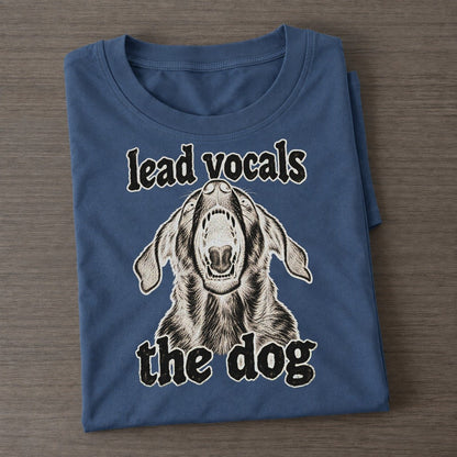 A Dog Head Thrown Back Mid Bark Seen From Slightly Below Bark For Me Classic T-shirt – Twilight Navy