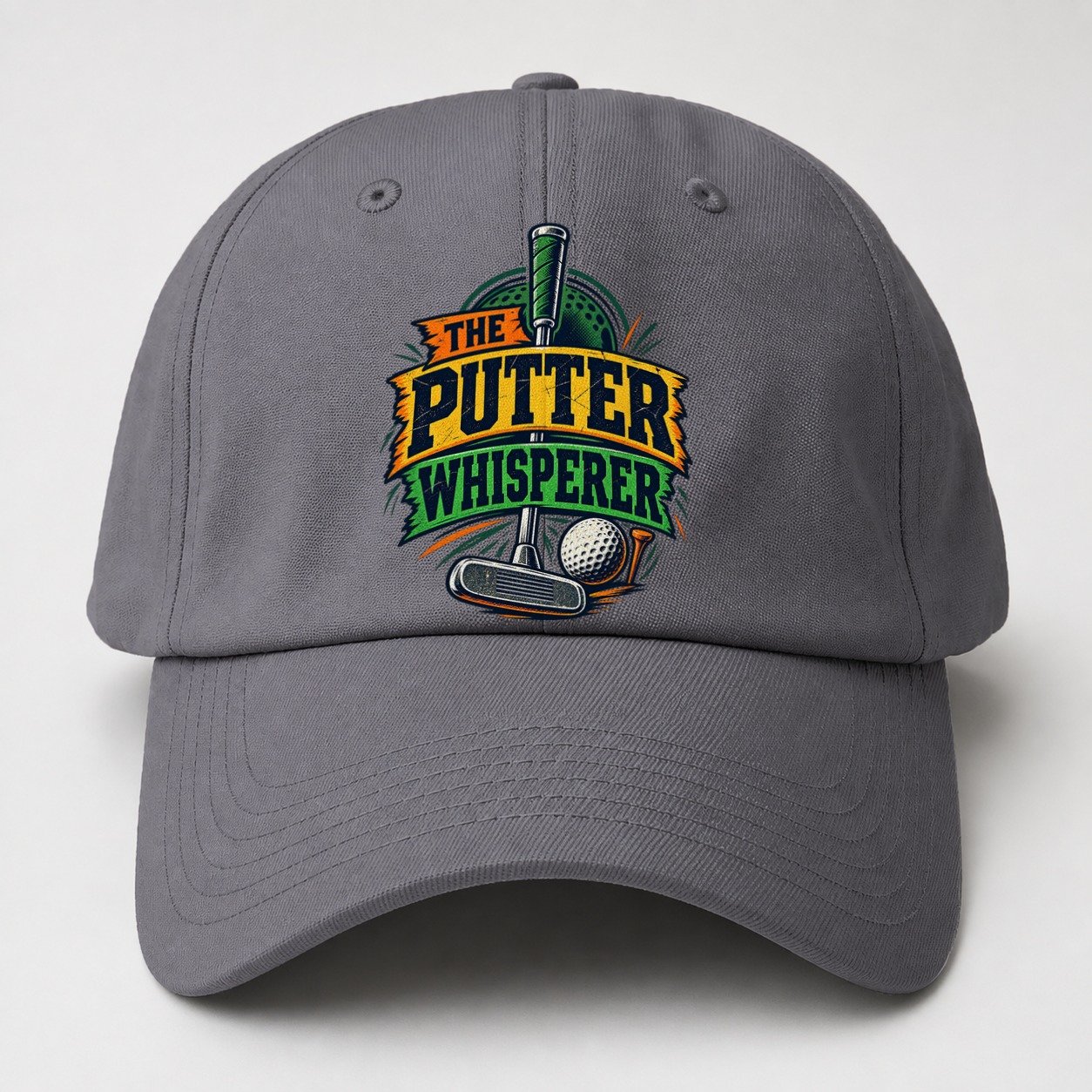 The Putter Whisperer Golf Life Baseball Cap – Grey