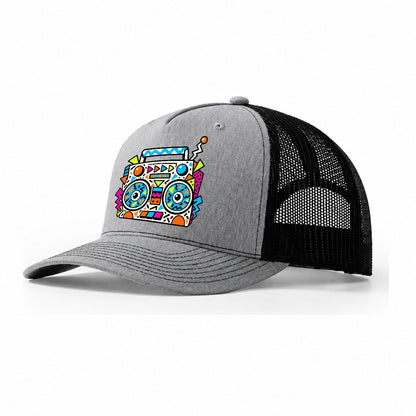 Zigzag Boombox Crazy Styles Trucker Hat – Sport Grey Black