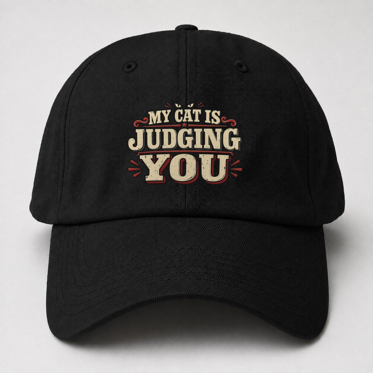 My Cat Is Judging You American Wit Baseball Cap – Black