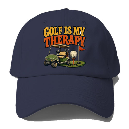 Golf Is My Therapy Baseball Cap – Twilight Navy