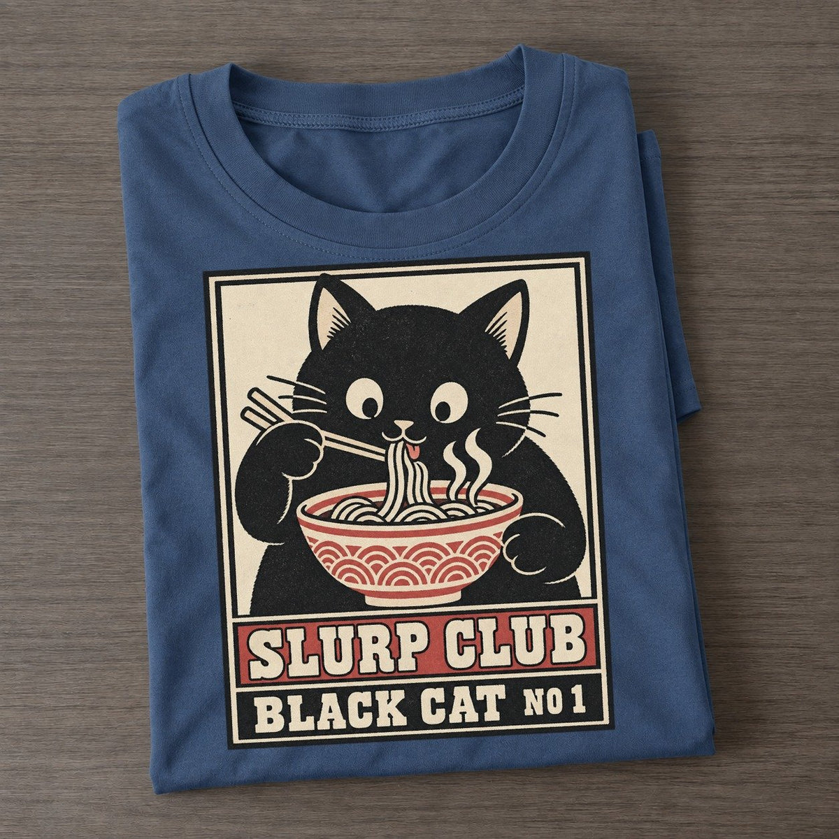 Black Cat Shoyu Slurp Club Classic T-shirt – Twilight Navy