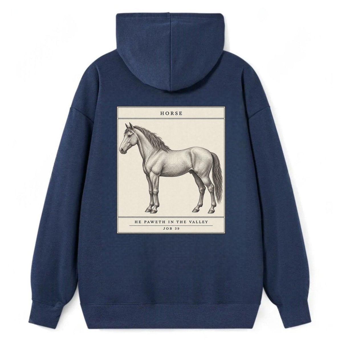 Horse Specimen Plate Creature Canticle Classic Pullover Hoodie – Navy