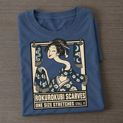 Rokurokubi Scarves Yokai Night Market Classic T-shirt – Twilight Navy