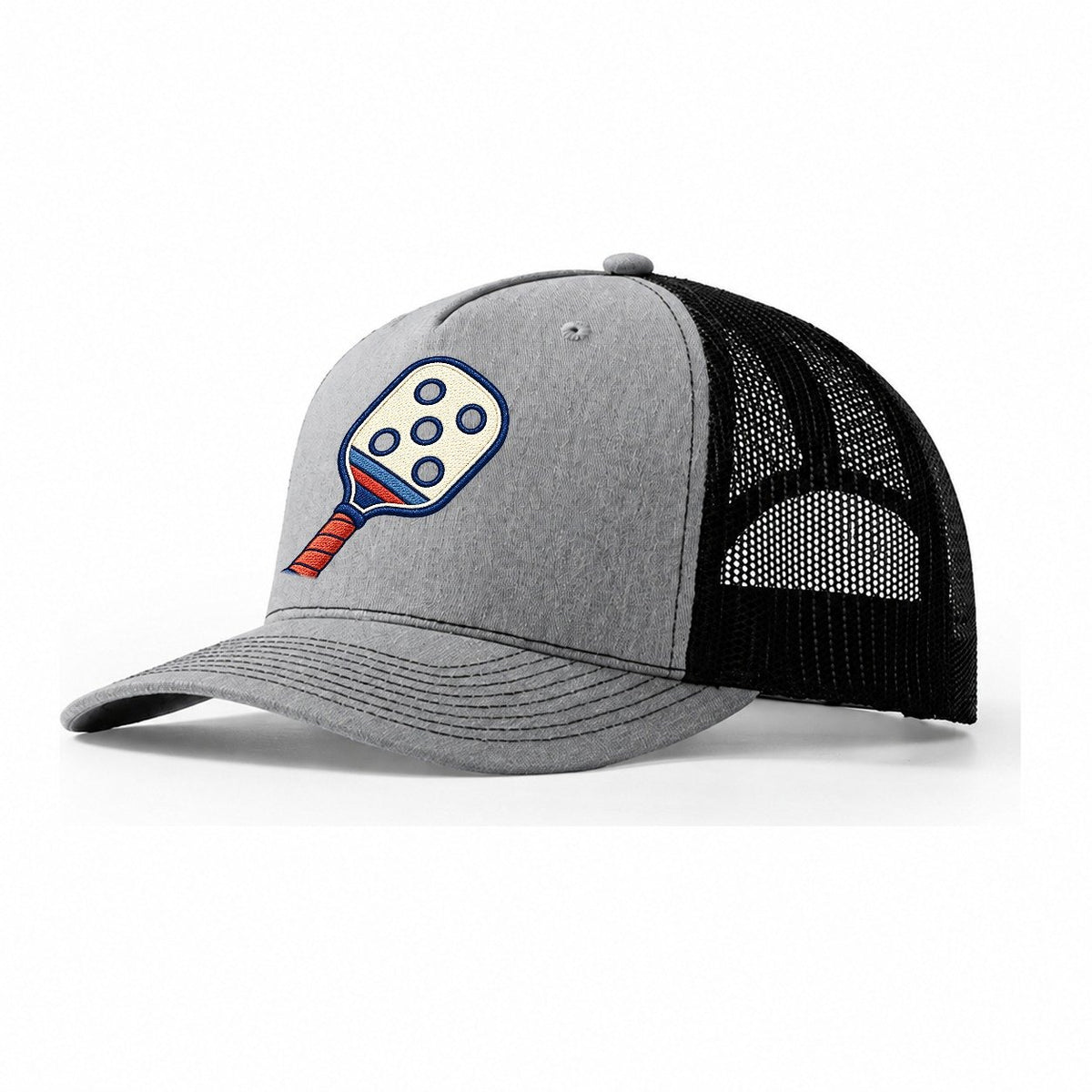 Pickleball Paddle Tiny Solo Marks Trucker Hat – Sport Grey Black
