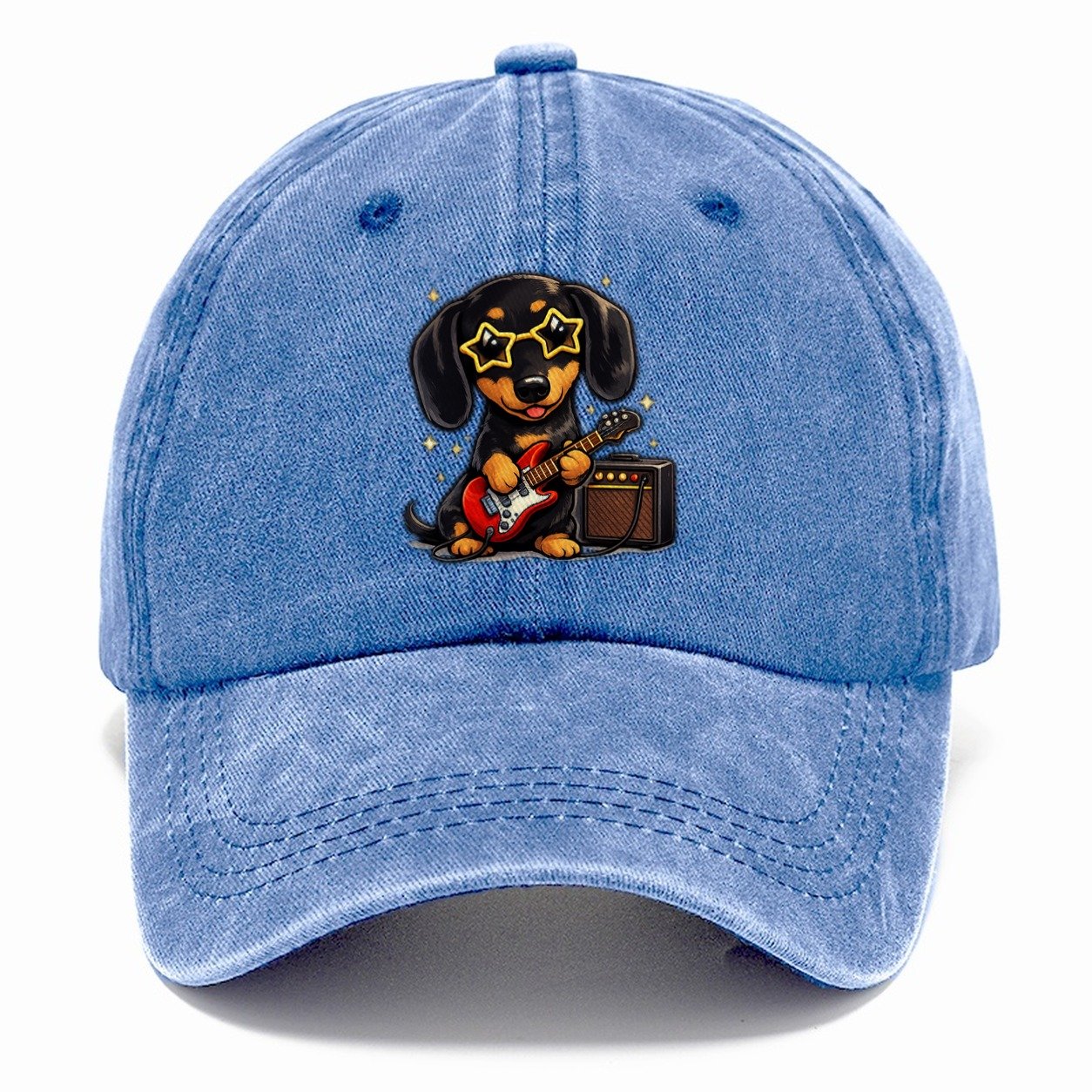 Dachshund Rockstar Classic Cap – Summer Sky
