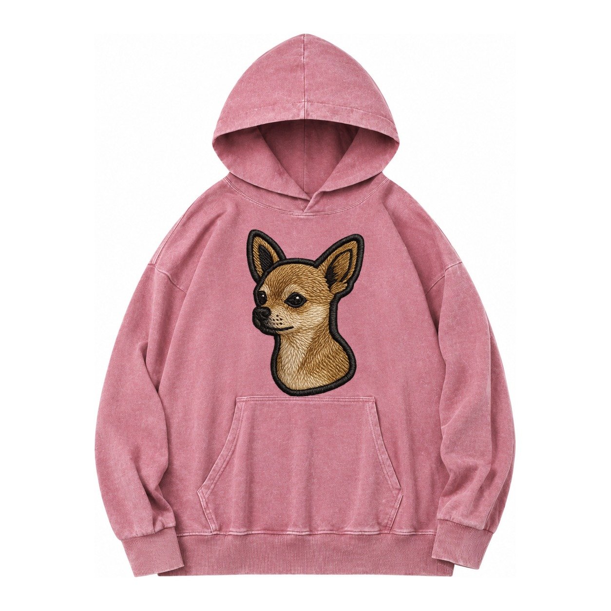 Chihuahua Logo Vintage Washed Hoodie – Dusty Rose