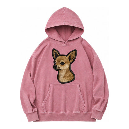 Chihuahua Logo Vintage Washed Hoodie – Dusty Rose