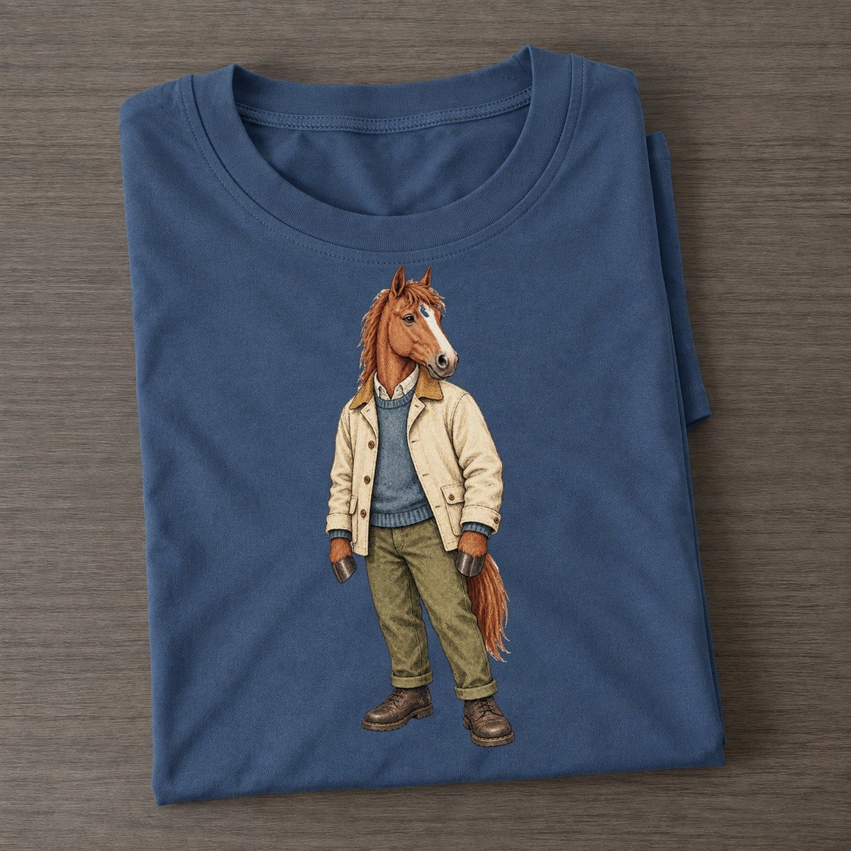 Chestnut Horse Wardrobe Portrait Wild Wardrobe Portraits Classic T-shirt – Twilight Navy