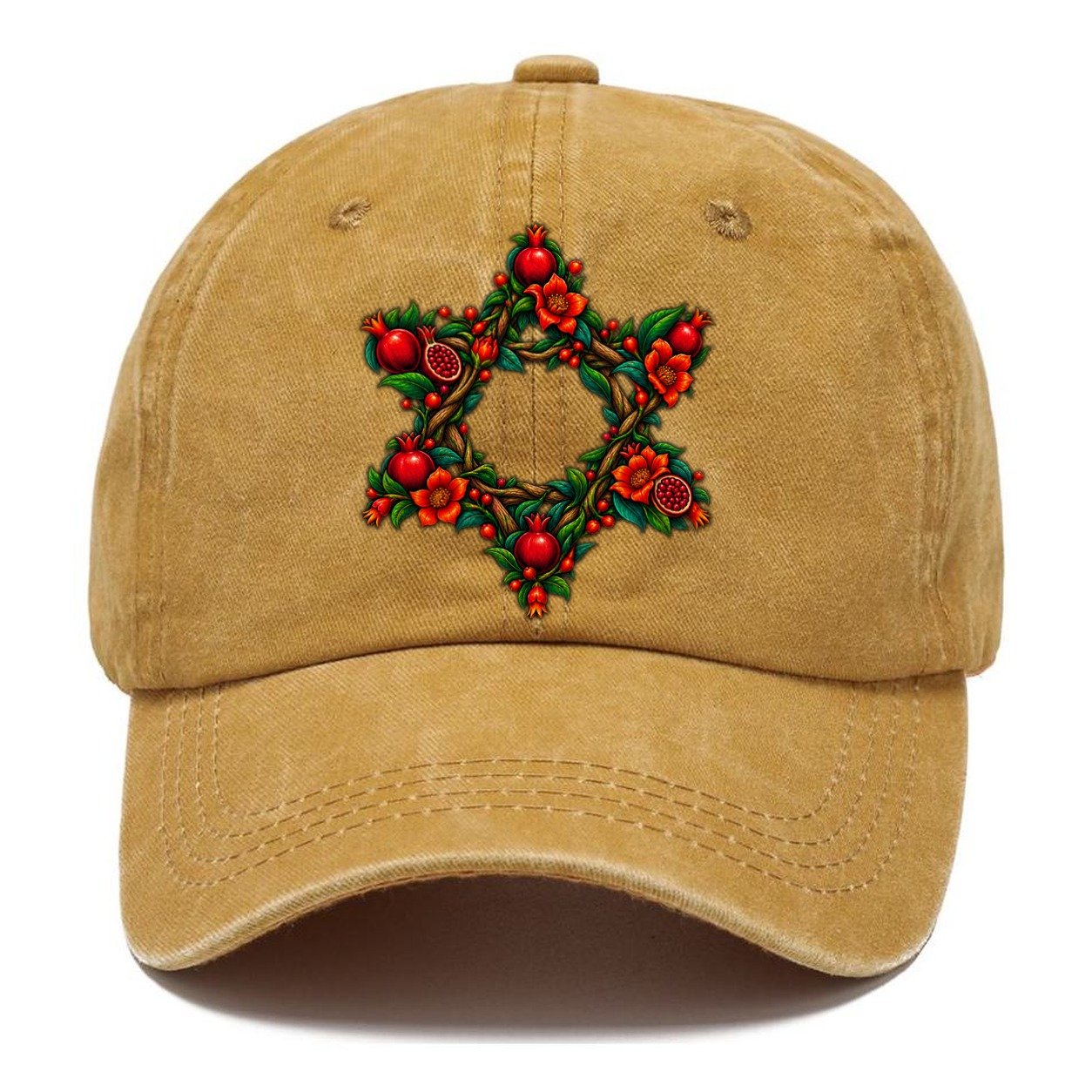 Star Of David Floral Bloom Judaism Heritage Classic Cap – Golden Harvest