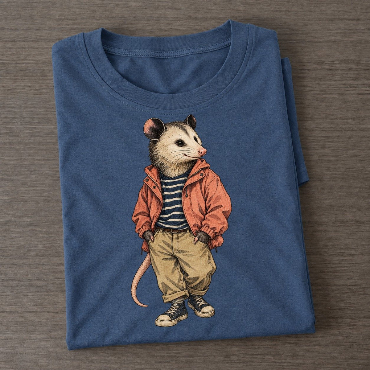 Virginia Opossum Wardrobe Portrait Wild Wardrobe Portraits Classic T-shirt – Twilight Navy